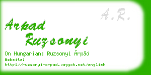 arpad ruzsonyi business card